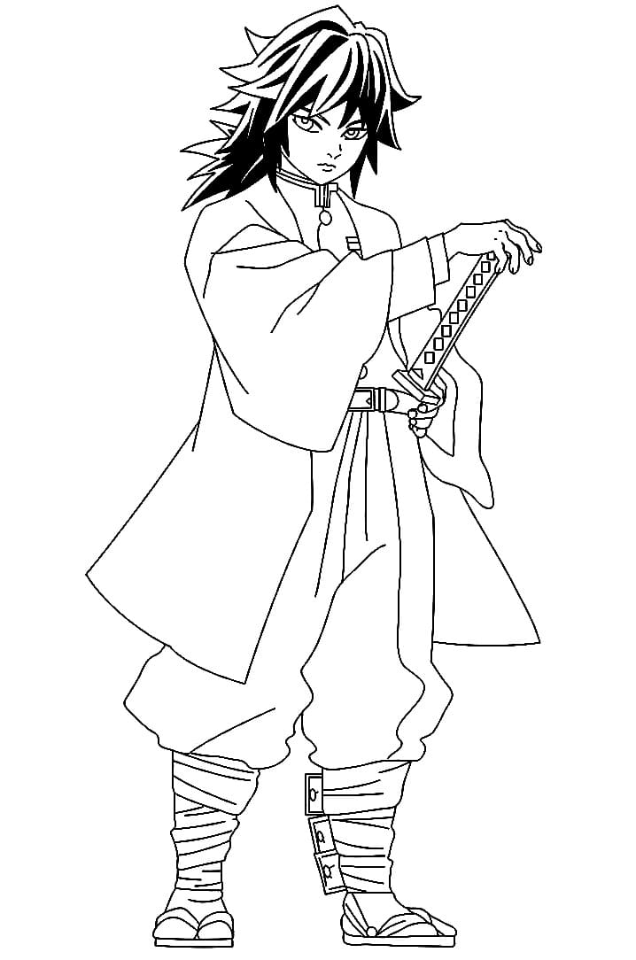 Giyu Tomioka Coloring Pages Printable for Free Download