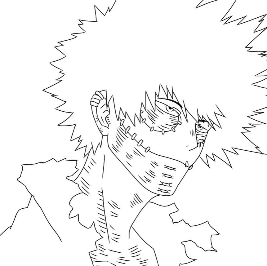 Dabi from My Hero Academia Coloring Page - Anime Coloring Pages
