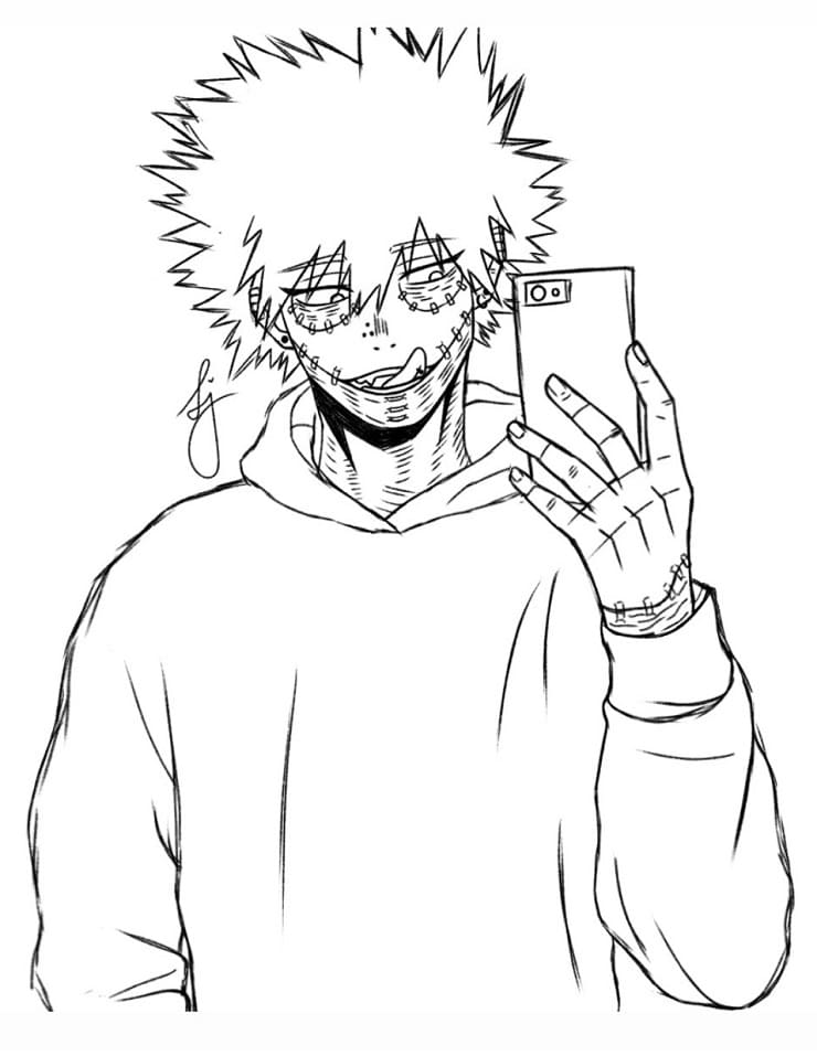 Dabi Using Power Coloring Page - Anime Coloring Pages