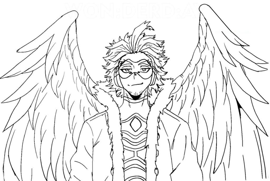 Hawks My Hero Academia Coloring Page - Anime Coloring Pages