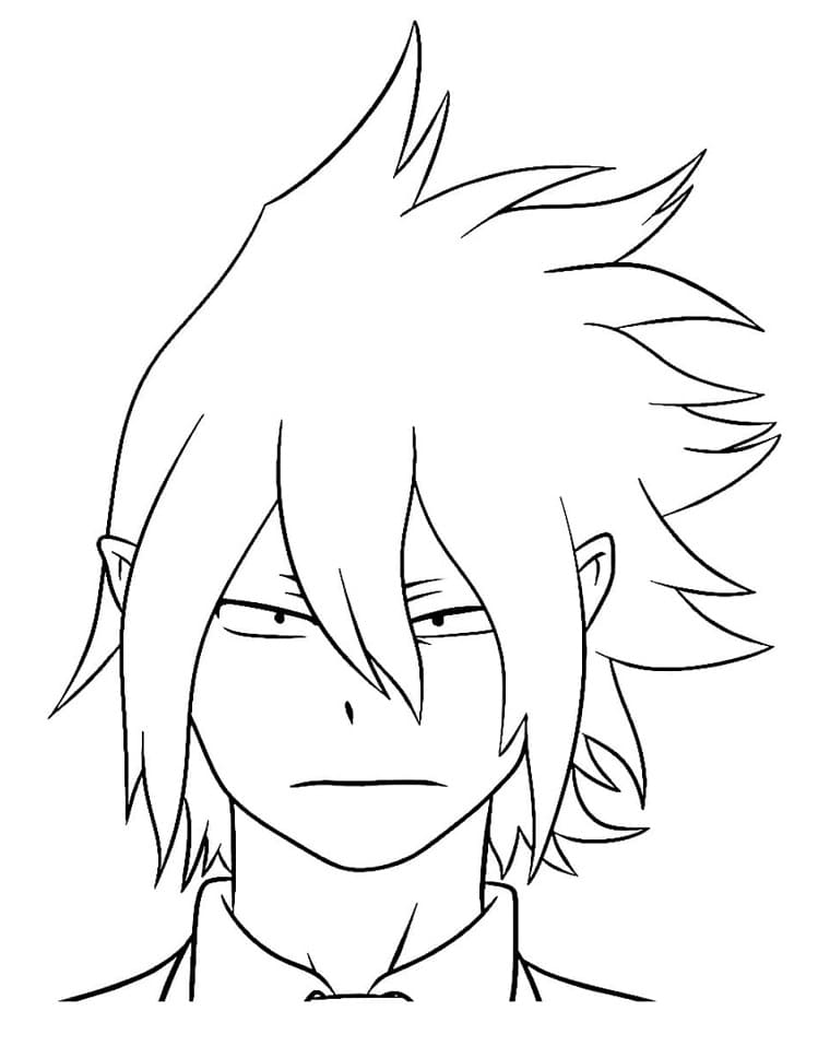 Tamaki Amajiki Face Coloring Page - Anime Coloring Pages