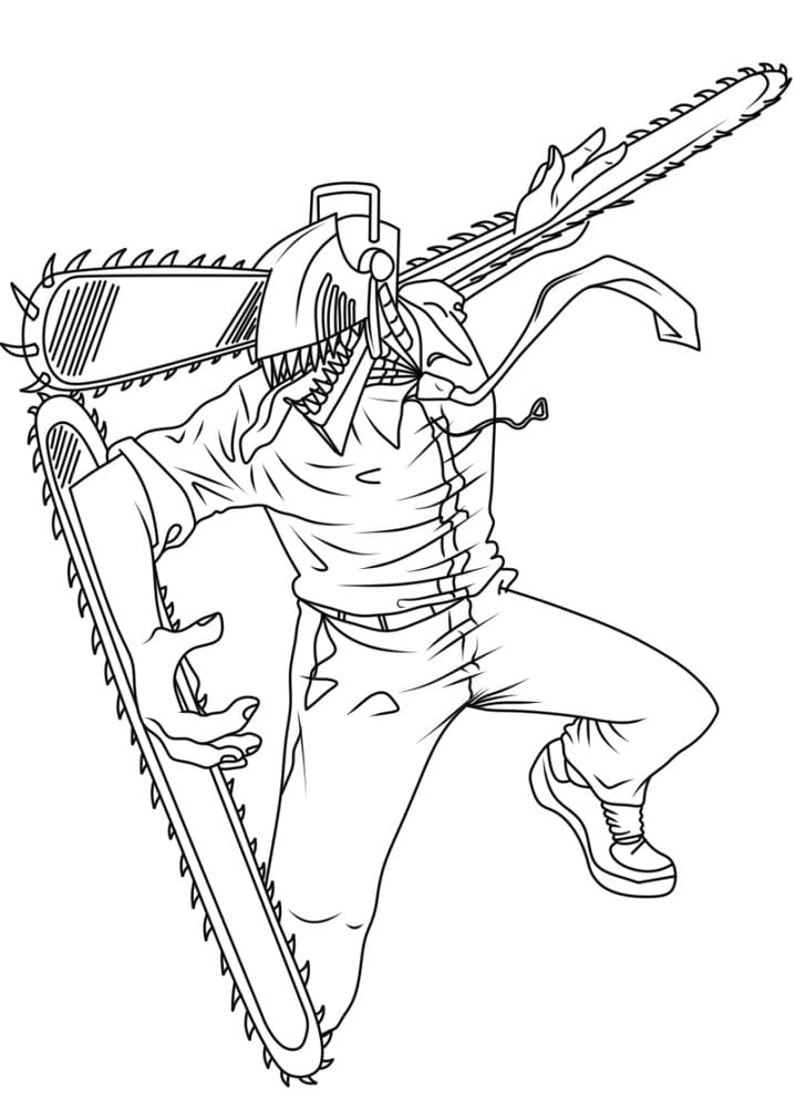 Chainsaw Man 5 Coloring Page Anime Coloring Pages