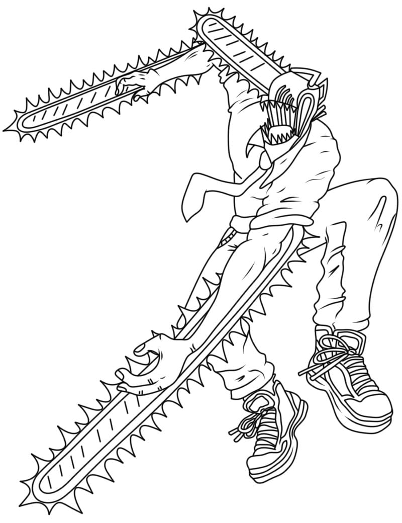 Printable Chainsaw Man Coloring Pages