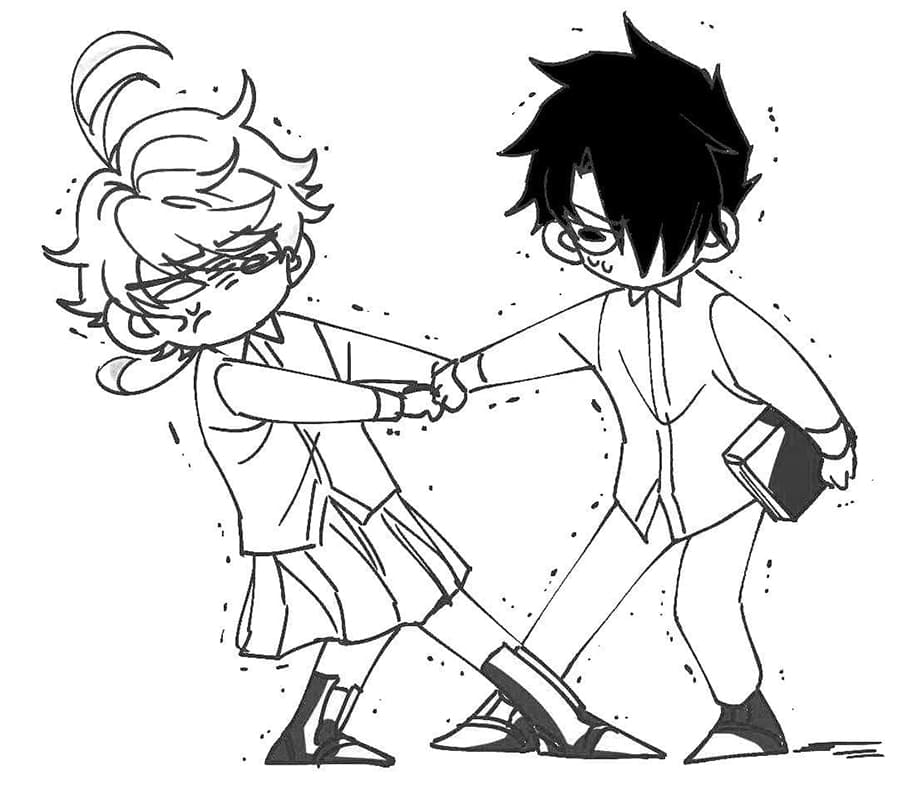 The Promised Neverland Cute Emma and Ray