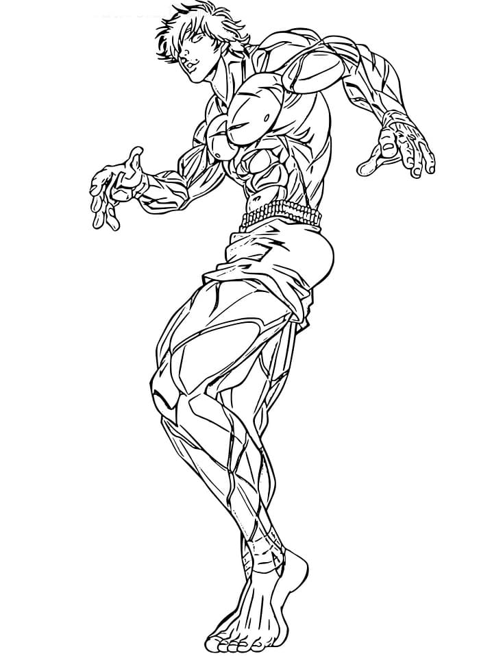 Cool Baki Coloring Page - Anime Coloring Pages