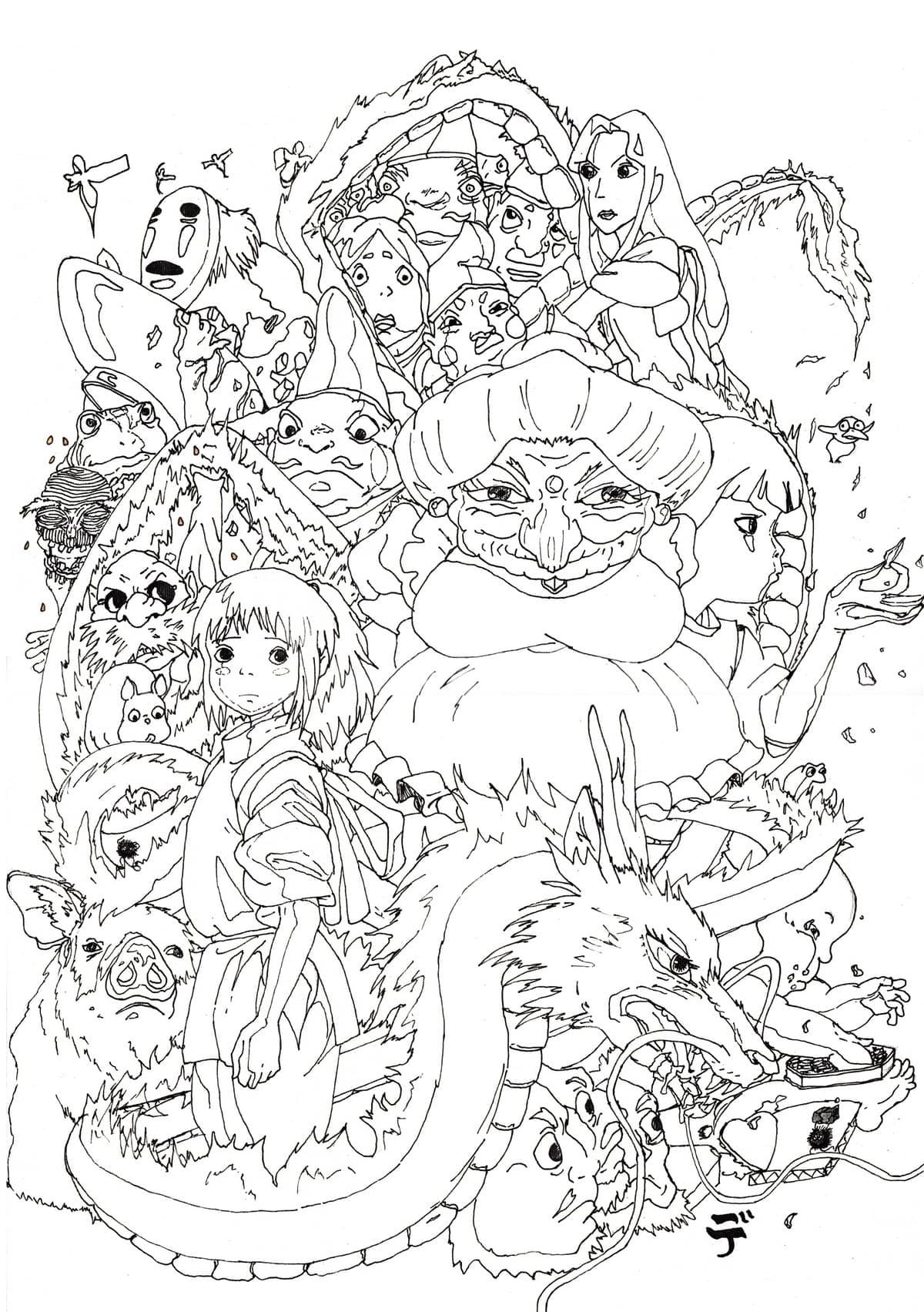 Printable Spirited Away Coloring Pages Anime Coloring Pages