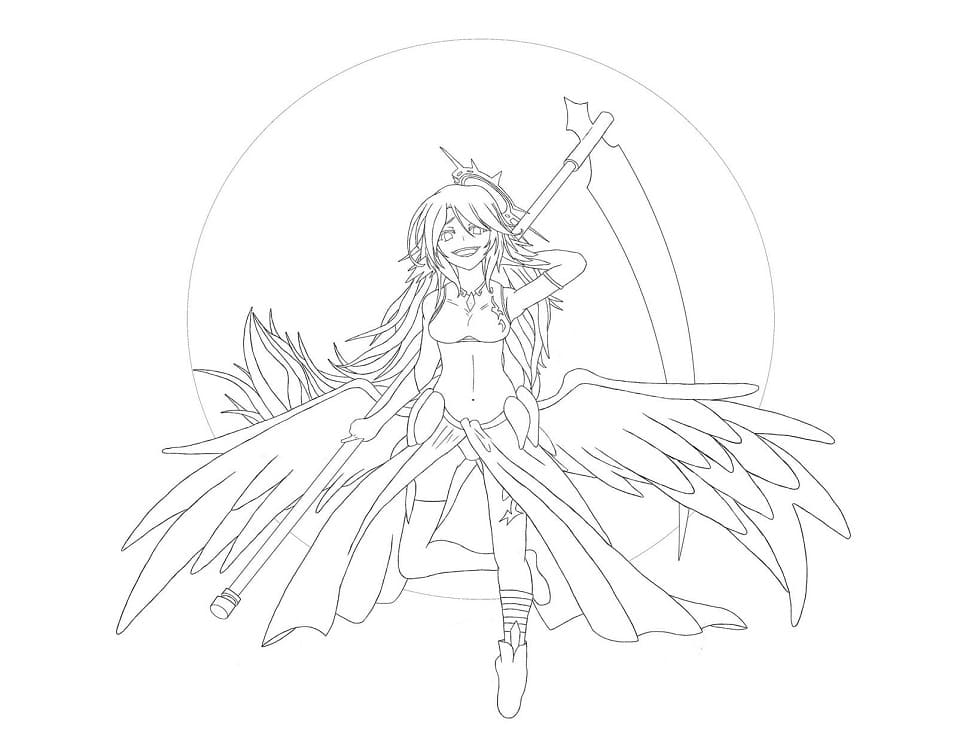 Evil Character from No Game No Life Coloring Page - Anime Coloring Pages