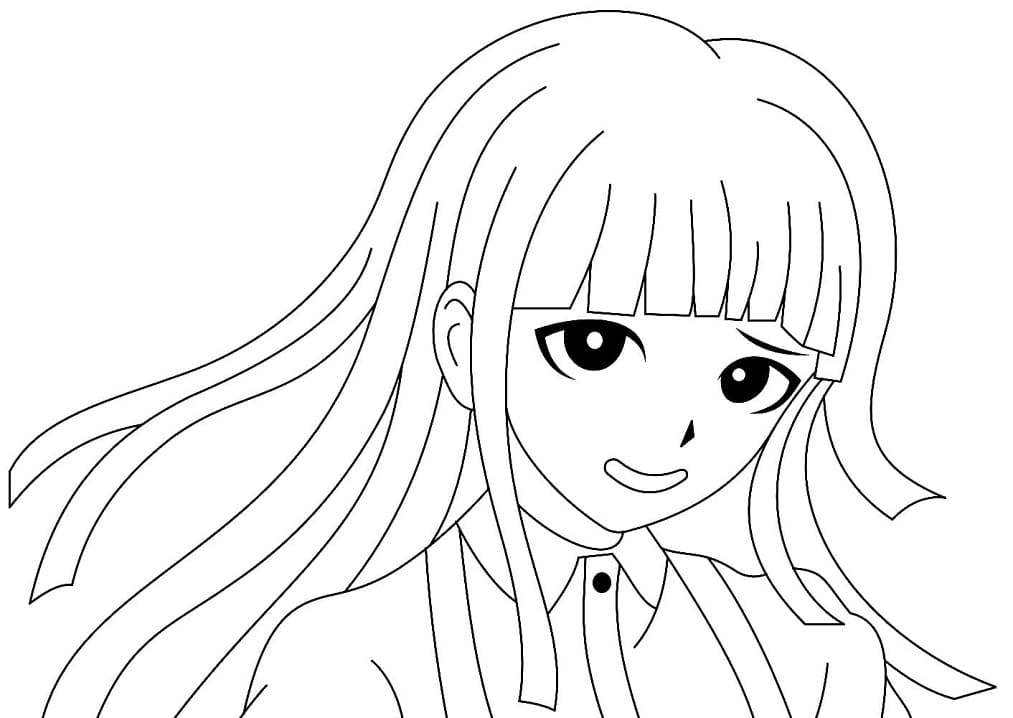 Mikan Tsumiki from Danganronpa Coloring Page - Anime Coloring Pages