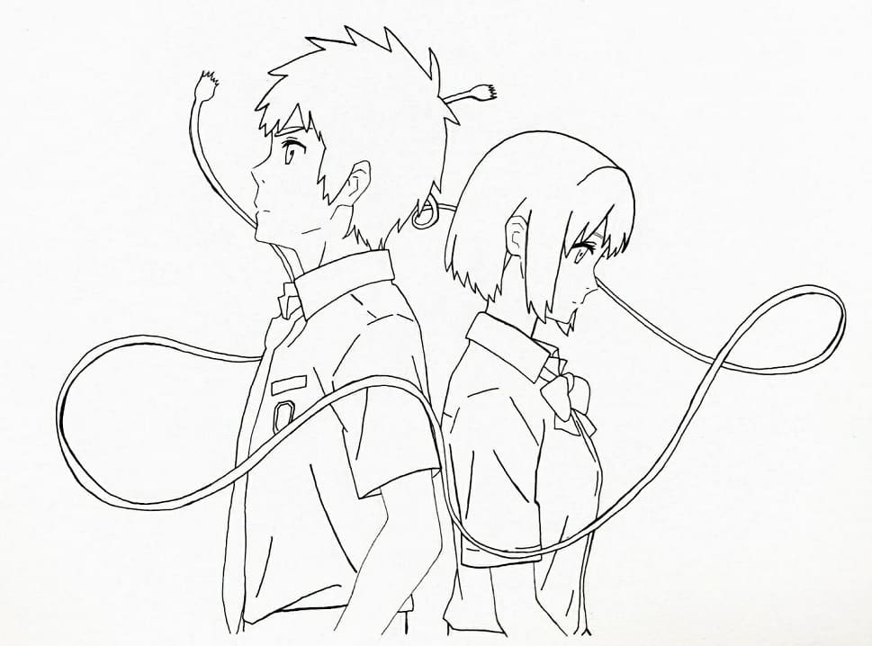 Anime Your Name 6 Coloring Page - Anime Coloring Pages