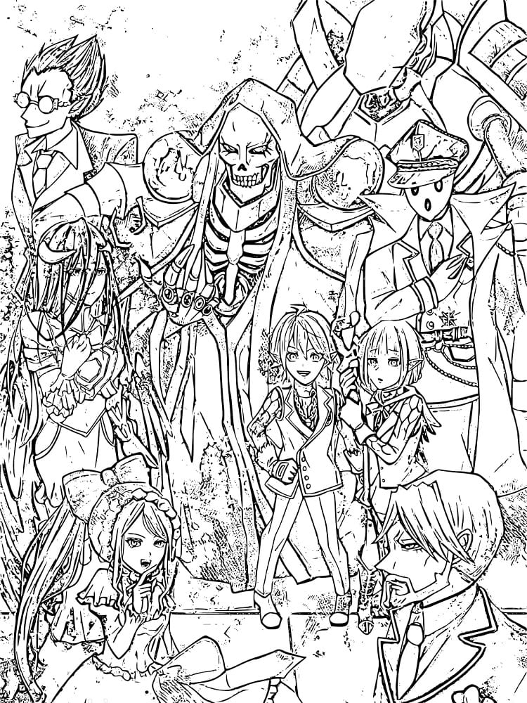 Characters from Overlord Coloring Page - Anime Coloring Pages