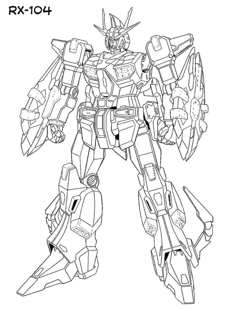 Rx-104 Gundam Coloring Page - Anime Coloring Pages