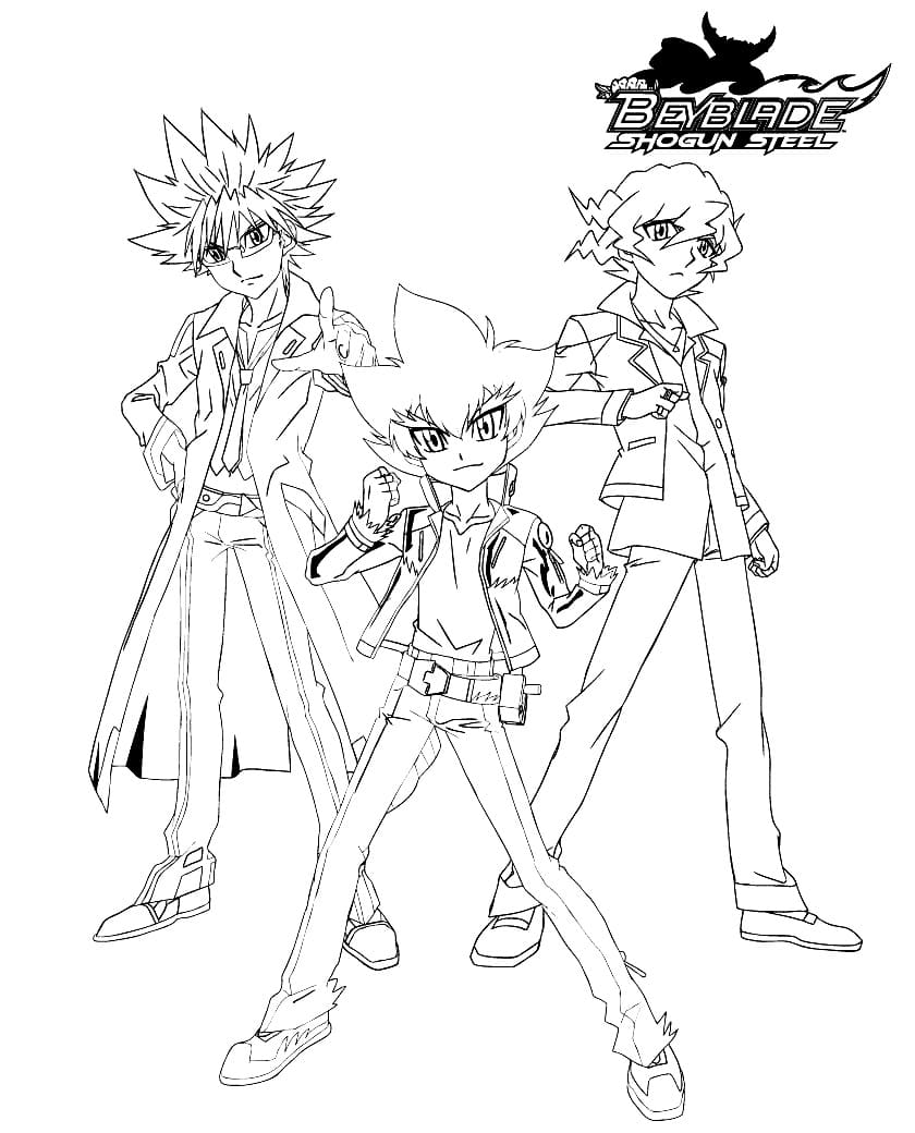 Beyblade Shogun Steel Characters Coloring Page - Anime Coloring Pages