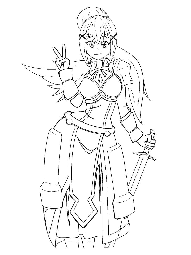 anime warrior coloring pages