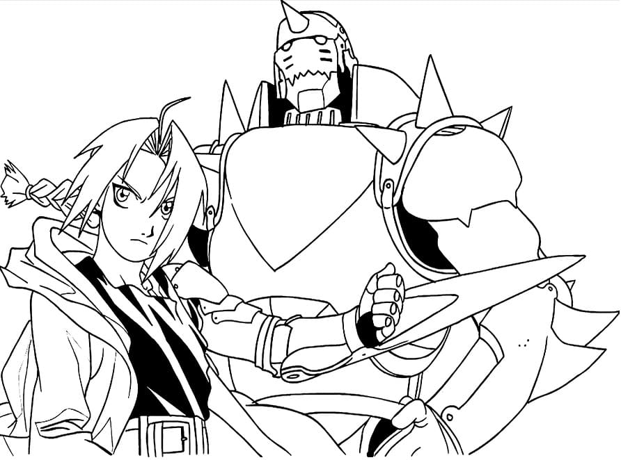 Edward Elric with Alphonse