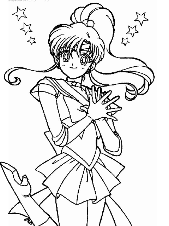 Printable Sailor Jupiter Makoto Kino Coloring Pages