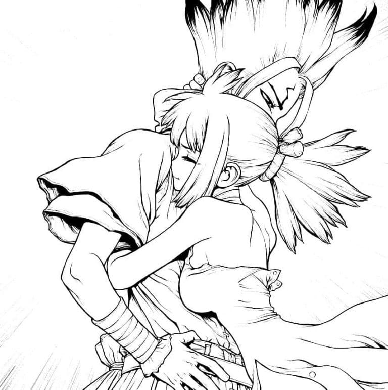 Senku Ishigami and Kohaku