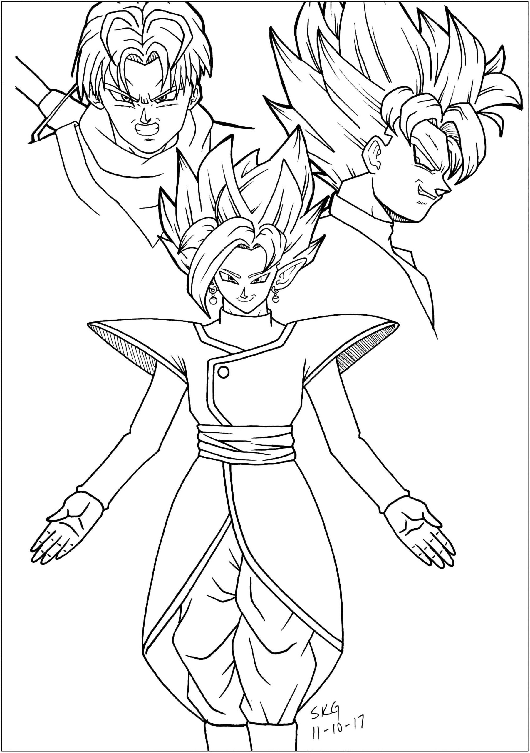 Trunks, Black Goku and Zamasu