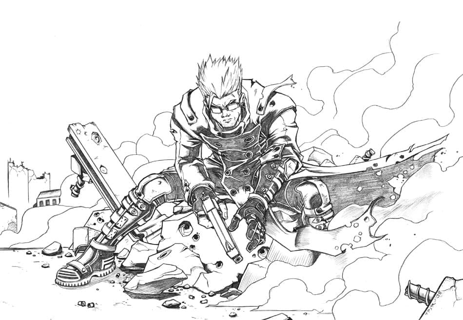 Drawing of Vash the Stampede