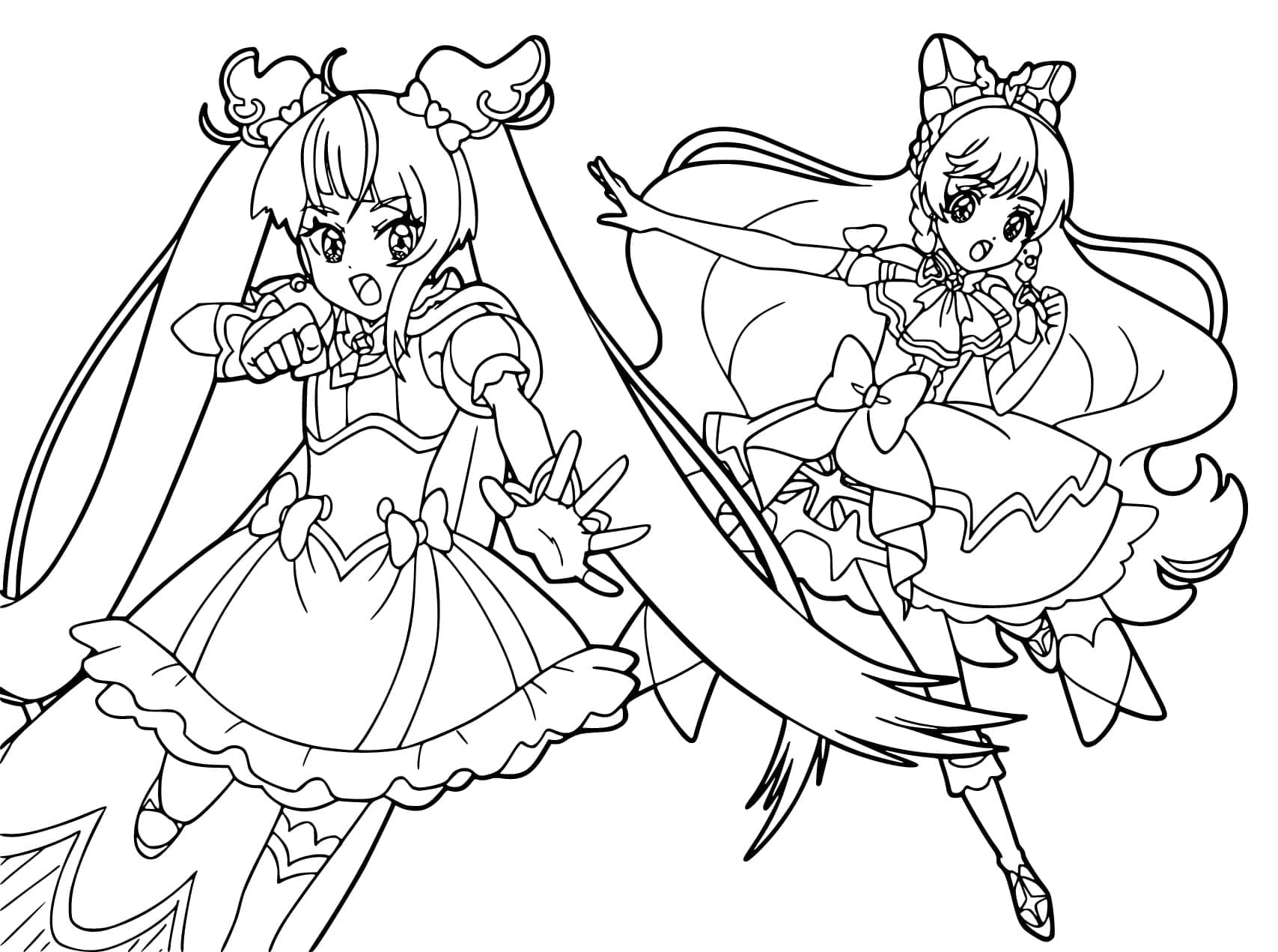 Printable Soaring Sky! Pretty Cure Coloring Pages