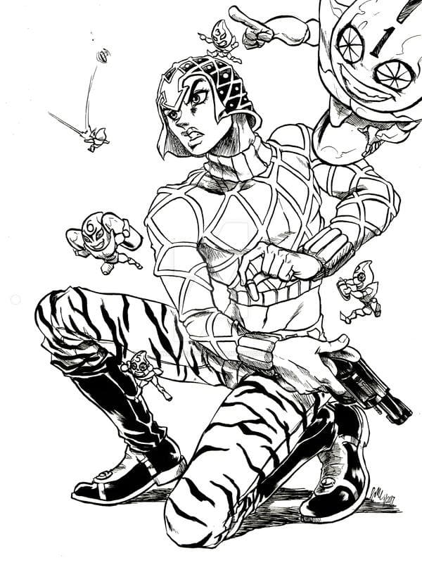 Guido Mista in Anime JoJo’s Bizarre Adventure