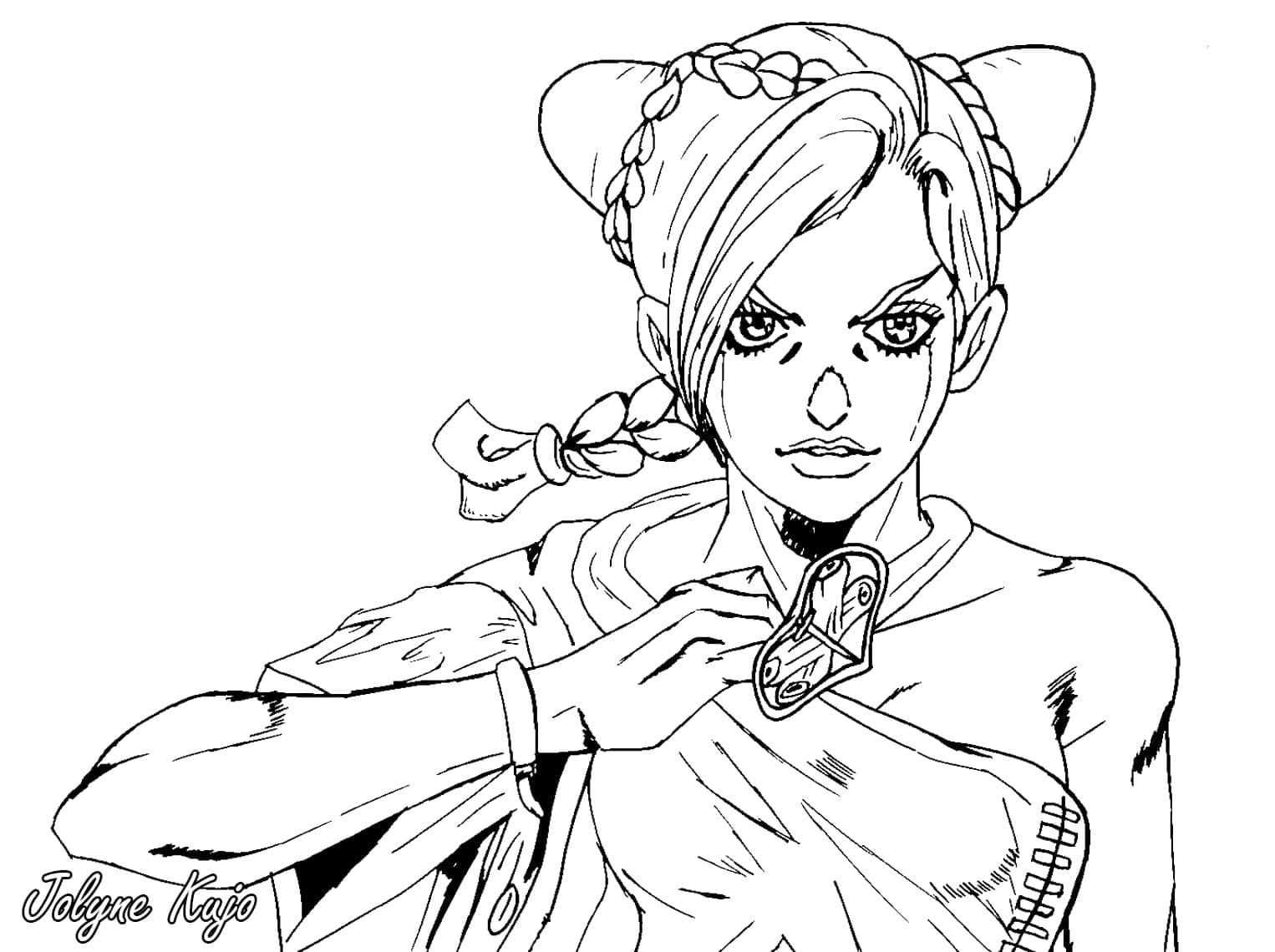 Jolyne Cujoh in Anime JoJo’s Bizarre Adventure