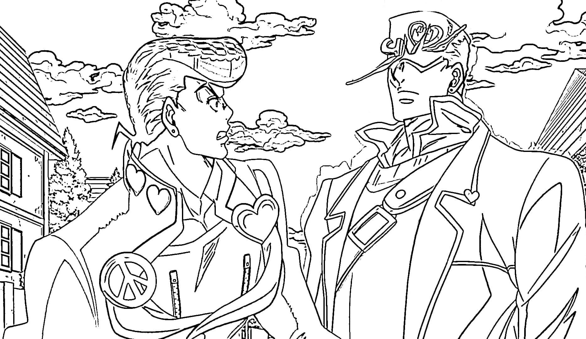 Josuke Higashikata and Kujo Jotaro