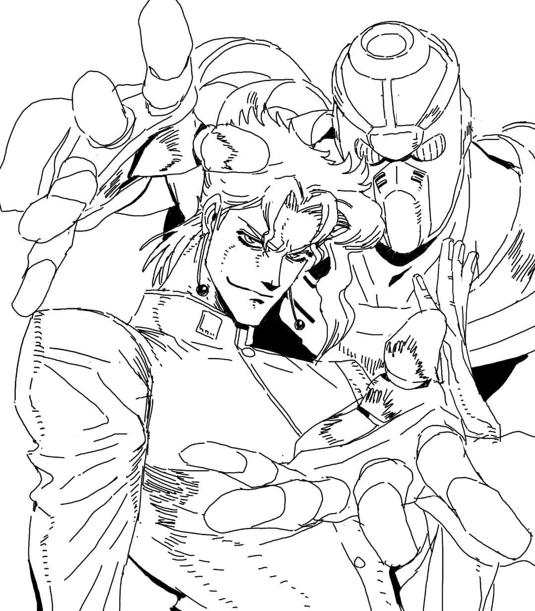 Noriaki Kakyoin and Hierophant Green