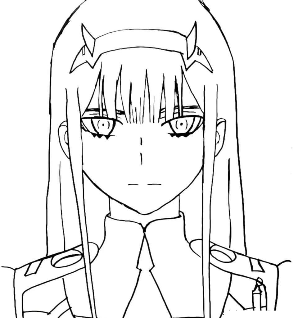 Printable Zero Two Coloring Pages
