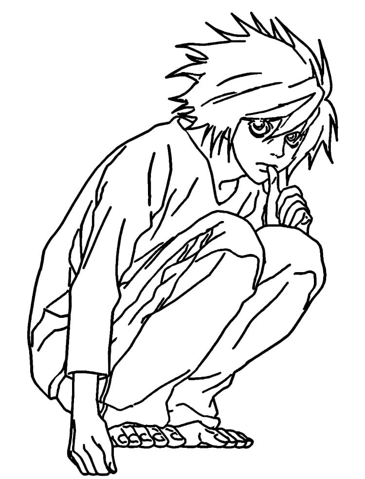 Printable L Death Note Coloring Pages
