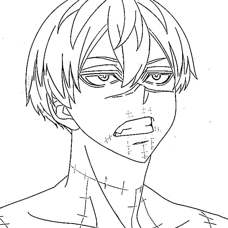 Jin Kougasaki from Anime Tougen Anki coloring page Jin Kougasaki from Anime Tougen Anki