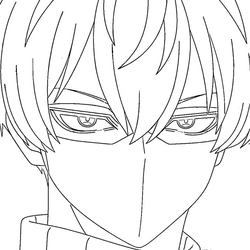 Jin Kougasaki from Tougen Anki coloring page Jin Kougasaki from Tougen Anki