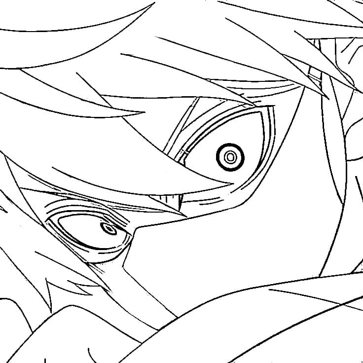 Jin Kougasaki in Tougen Anki coloring page Jin Kougasaki in Tougen Anki