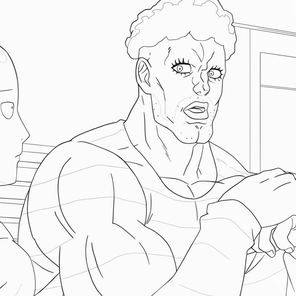 Saitama with Puri-Puri Prisoner