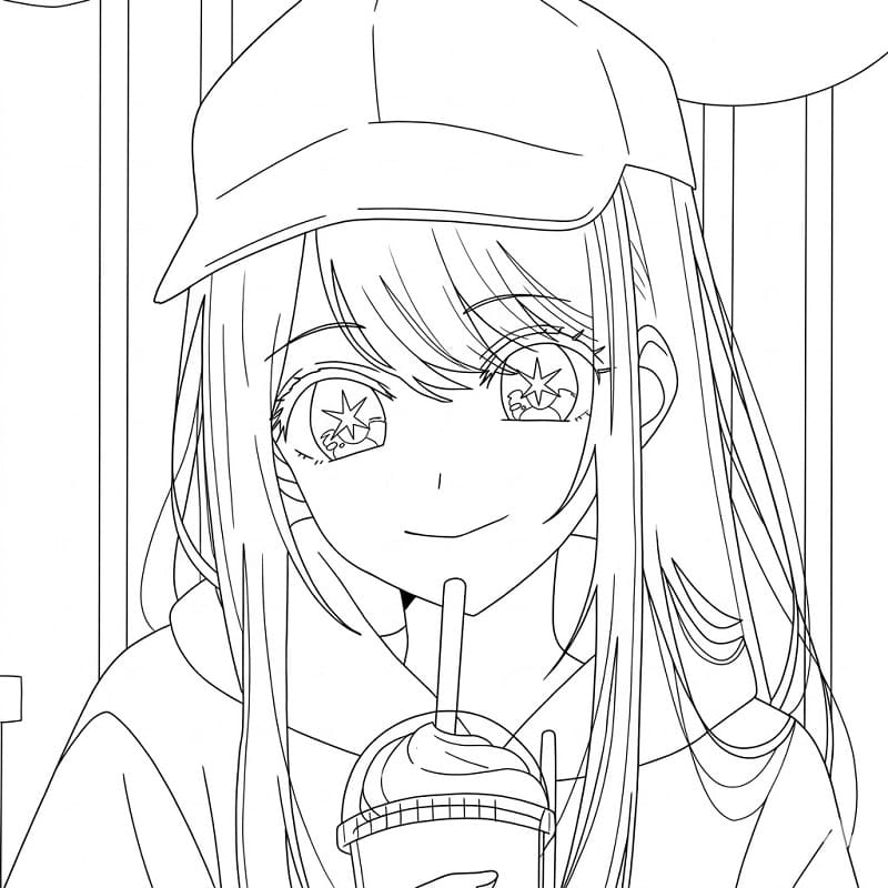 Printable Ai Hoshino Coloring Pages