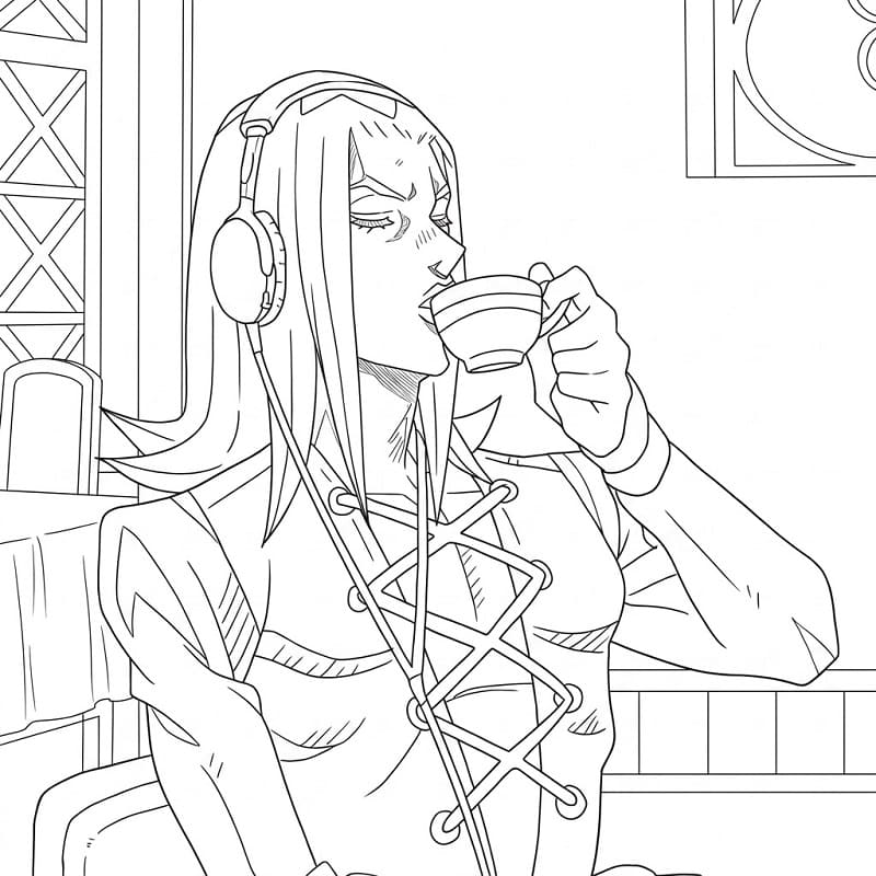 Leone Abbacchio Drinks Tea