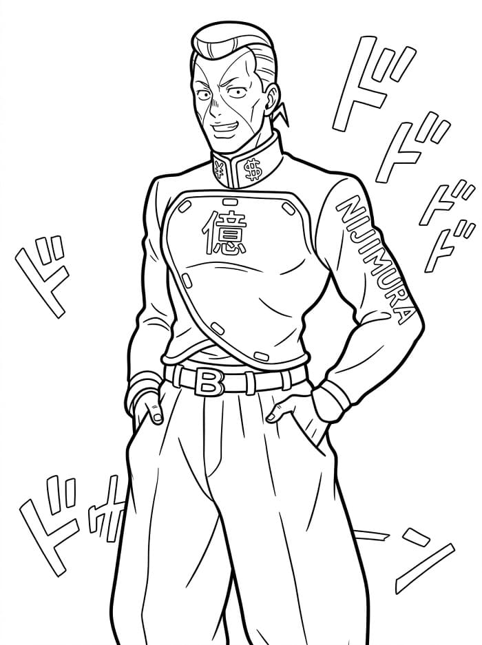 Printable Okuyasu Nijimura Coloring Pages