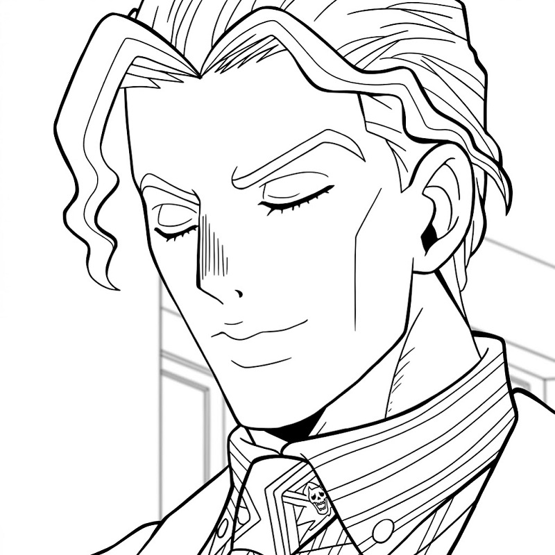 Yoshikage Kira in Anime JoJo's Bizarre Adventure