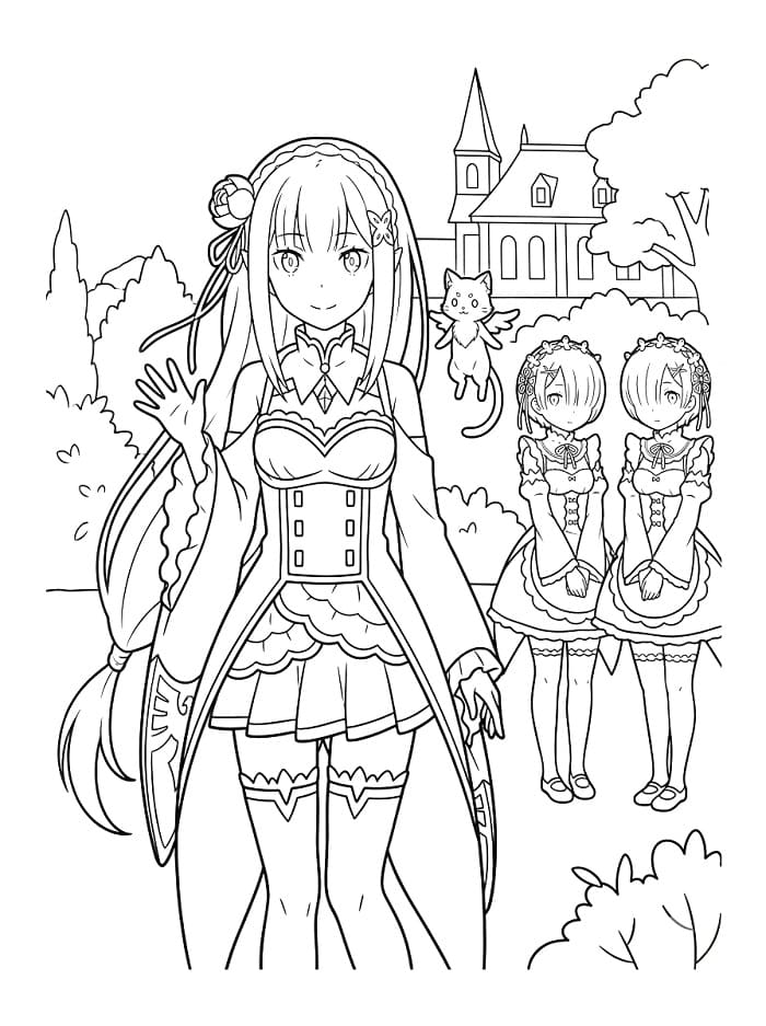 Emilia Camp in Anime Re Zero