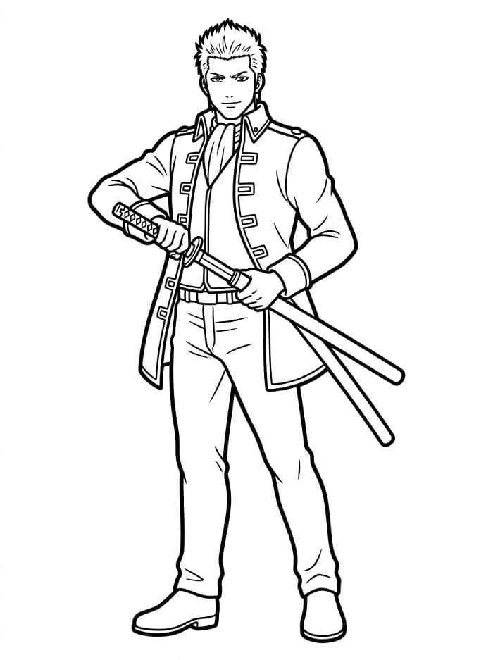 Printable Kondou Isao Coloring Pages