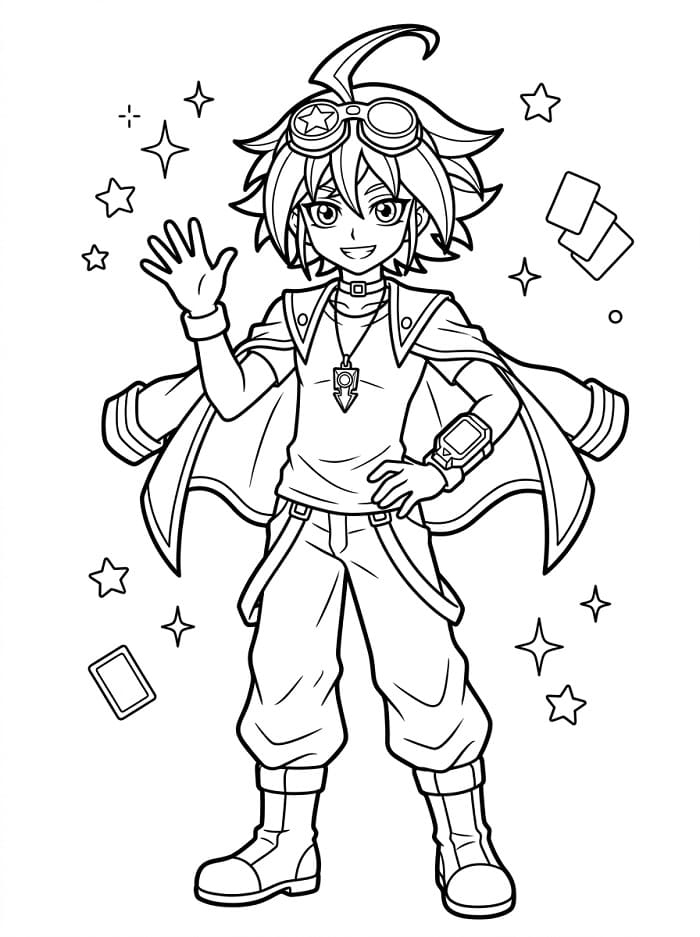Printable Yuya Sakaki Coloring Pages